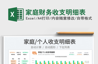2022家庭財務(wù)收支明細(xì)表免費(fèi)下載