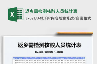 2022返鄉需檢測核酸人員統計表免費下載