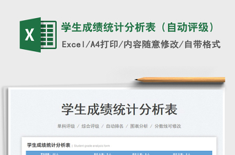 2022學(xué)生成績統(tǒng)計分析表（自動評級）免費下載