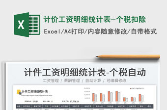 2022計價工資明細統(tǒng)計表-個稅扣除免費下載