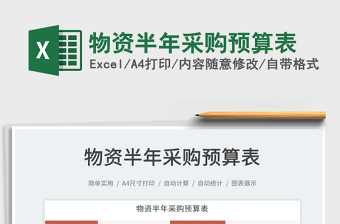 2023物資半年采購預(yù)算表免費下載