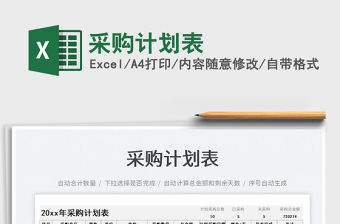 2022采購計劃表免費下載