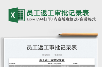 2023員工返工審批記錄表免費(fèi)下載