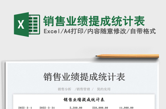 2022銷售業(yè)績提成統(tǒng)計表免費下載
