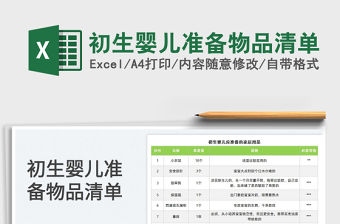 2022初生嬰兒準備物品清單免費下載