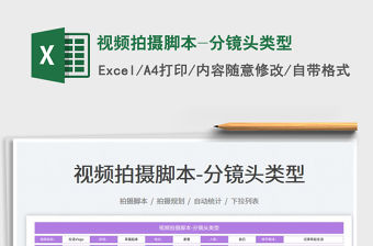 2022視頻拍攝腳本-分鏡頭類型免費下載