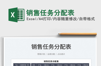 2022銷售任務分配表免費下載