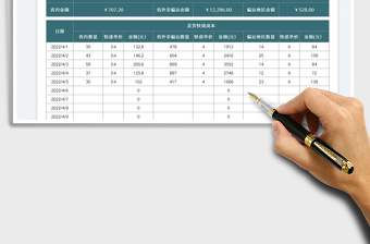 2022电商快递费用支出表免费下载