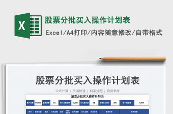 2022股票分批買入操作計劃表免費下載