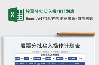 2022股票分批買入操作計(jì)劃表免費(fèi)下載