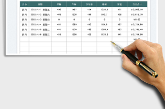 2022每日伙食记账表免费下载