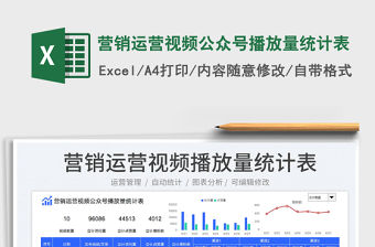 2022營銷運營視頻公眾號播放量統計表免費下載