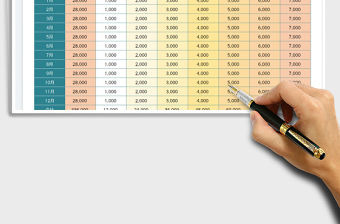 2022表格樣式-數據對比表免費下載