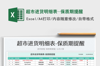 2023超市進貨明細表-保質(zhì)期提醒免費下載