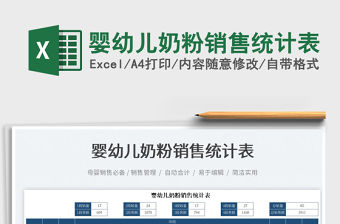 2022嬰幼兒奶粉銷售統計表免費下載