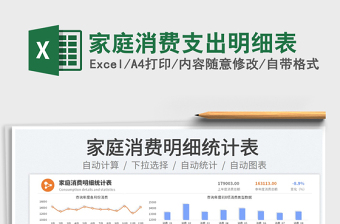 2022家庭消費(fèi)支出明細(xì)表免費(fèi)下載