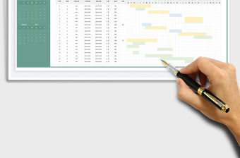 2023綠色簡約項目進度甘特圖免費下載