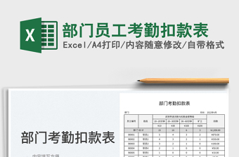 2023部門員工考勤扣款表免費下載