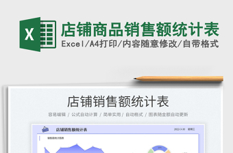 2023店鋪商品銷(xiāo)售額統(tǒng)計(jì)表免費(fèi)下載