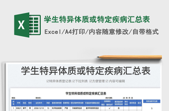 2023學(xué)生特異體質(zhì)或特定疾病匯總表免費下載