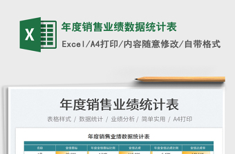2022年度銷售業(yè)績數(shù)據(jù)統(tǒng)計表免費下載