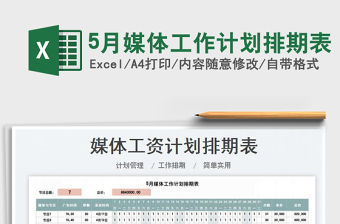 20225月媒體工作計(jì)劃排期表免費(fèi)下載