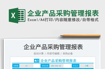 2022企業產品采購管理報表免費下載