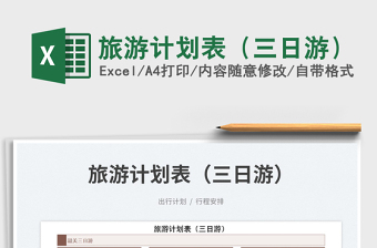 2022旅游計(jì)劃表（三日游）免費(fèi)下載