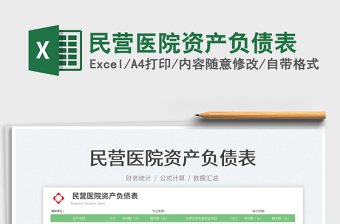 2022民營醫(yī)院資產負債表免費下載