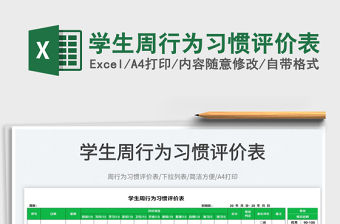 2023學(xué)生周行為習(xí)慣評價表免費下載