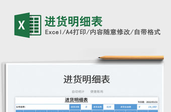 2022進貨明細表免費下載