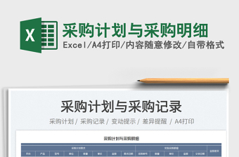 2022采購計劃與采購明細免費下載