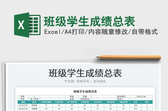 2023班級學(xué)生成績總表免費(fèi)下載