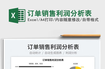 2023訂單銷售利潤分析表免費下載