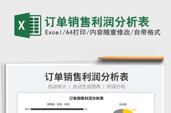 2023訂單銷售利潤(rùn)分析表免費(fèi)下載