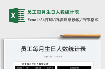 2022員工每月生日人數(shù)統(tǒng)計表免費下載