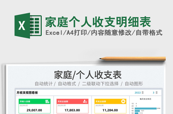 2022家庭個人收支明細(xì)表免費(fèi)下載