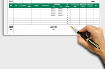 2022部門周工作目標計劃表免費下載