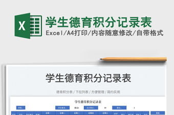 2022學生德育積分記錄表免費下載