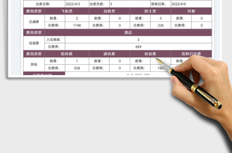 2023出差費用報銷單免費下載
