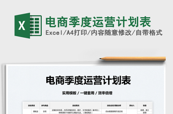 2022電商季度運營計劃表免費下載
