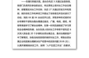 縣臺辦對臺工作總結(jié)