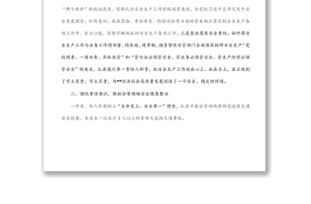 安全生產(chǎn)責(zé)任制履職情況報告
