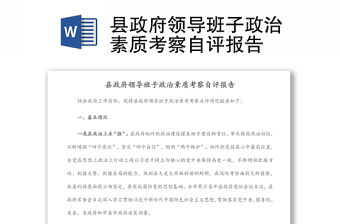縣政府領導班子政治素質考察自評報告