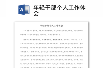 年輕干部個人工作體會