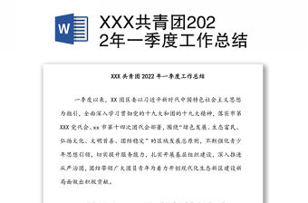 XXX共青團2022年一季度工作總結(jié)
