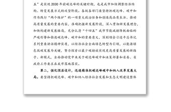 關(guān)于研究推進(jìn)碳達(dá)峰碳中和遏制“兩高”項(xiàng)目發(fā)展時(shí)的講話范文