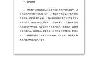 集團基層黨支部開展兩化兩強兩創黨建品牌建設實施方案范文公司國企創建工作