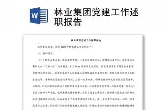 林業(yè)集團(tuán)黨建工作述職報(bào)告