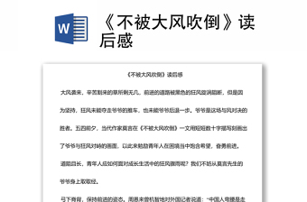 《不被大風(fēng)吹倒》讀后感